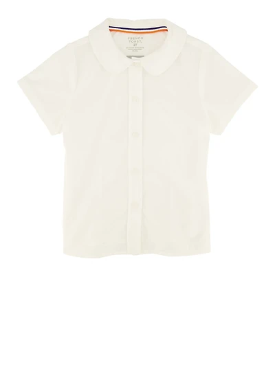 French Toast Girls 2T-4T Peter Pan Collar Shirt, White, Size 2T