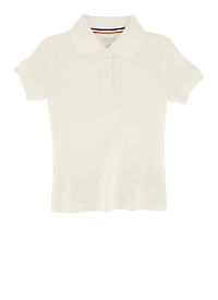 French Toast Girls 2T-4T Basic Polo Shirt, White, Size 3T