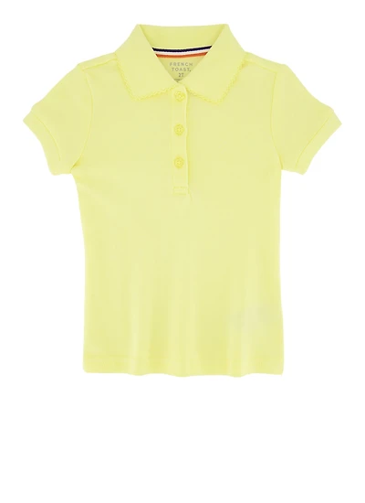 French Toast Girls 2T-4T Solid Short Sleeve Polo, Yellow, Size 3T