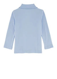 French Toast Girls 2T-4T Solid Long Sleeve Polo Shirt, Blue, Size 2T