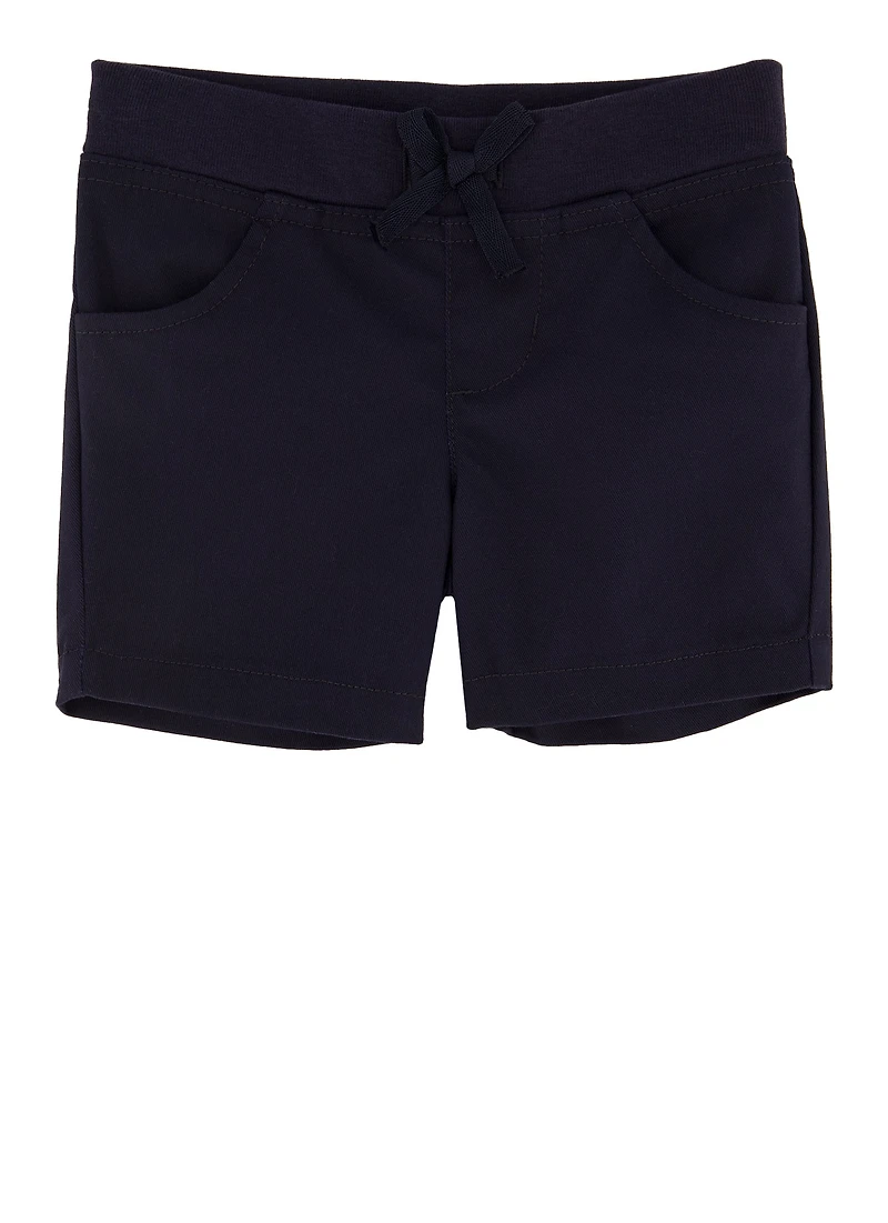 French Toast Girls 2T-4T Pull On Stretch Shorts, Blue, Size 4T
