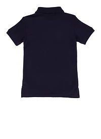 French Toast Boys 2T-4T Short Sleeve Pique Polo, Blue, Size 3T