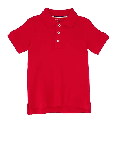 French Toast Boys 2T-4T Short Sleeve Polo, Red, Size 3T