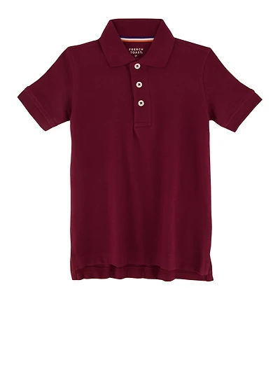 French Toast Boys 2T-4T Short Sleeve Polo Shirt, Burgundy, Size 4T