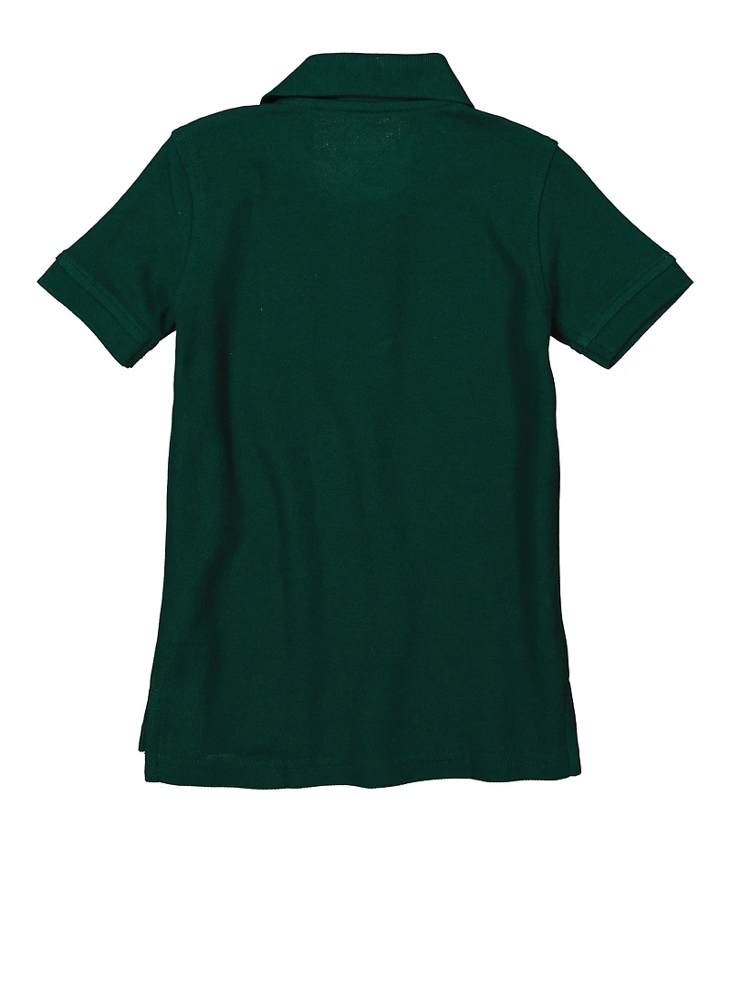 French Toast Boys 2T-4T Pique Short Sleeve Polo Shirt, Green, Size 3T