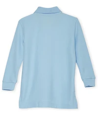French Toast Boys 2T-4T Long Sleeve Pique Polo, Blue, Size 3T