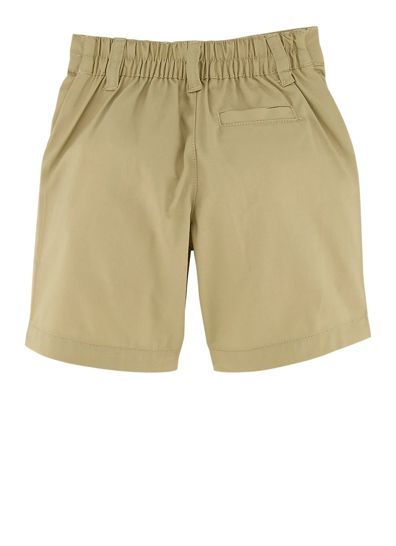 Boys 2T-4T Twill Shorts, Khaki, Size 4T