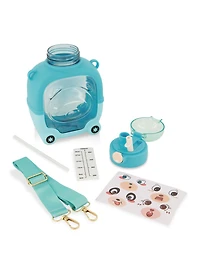 Bear Graphic Flip Straw Water Bottle