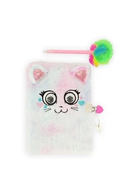 Sequin Cat Graphic Plush Secret Diary Set