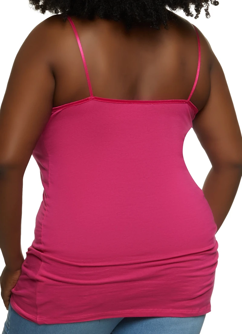 Plus Solid Scoop Neck Cami