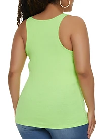 Plus Ribbed Knit Racerback Tank Top