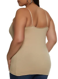 Womens Plus Basic Cotton Scoop Neck Cami, 2X
