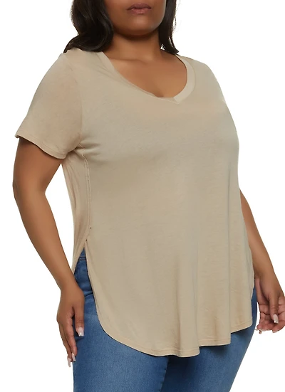 Plus Oversized High Low Tee