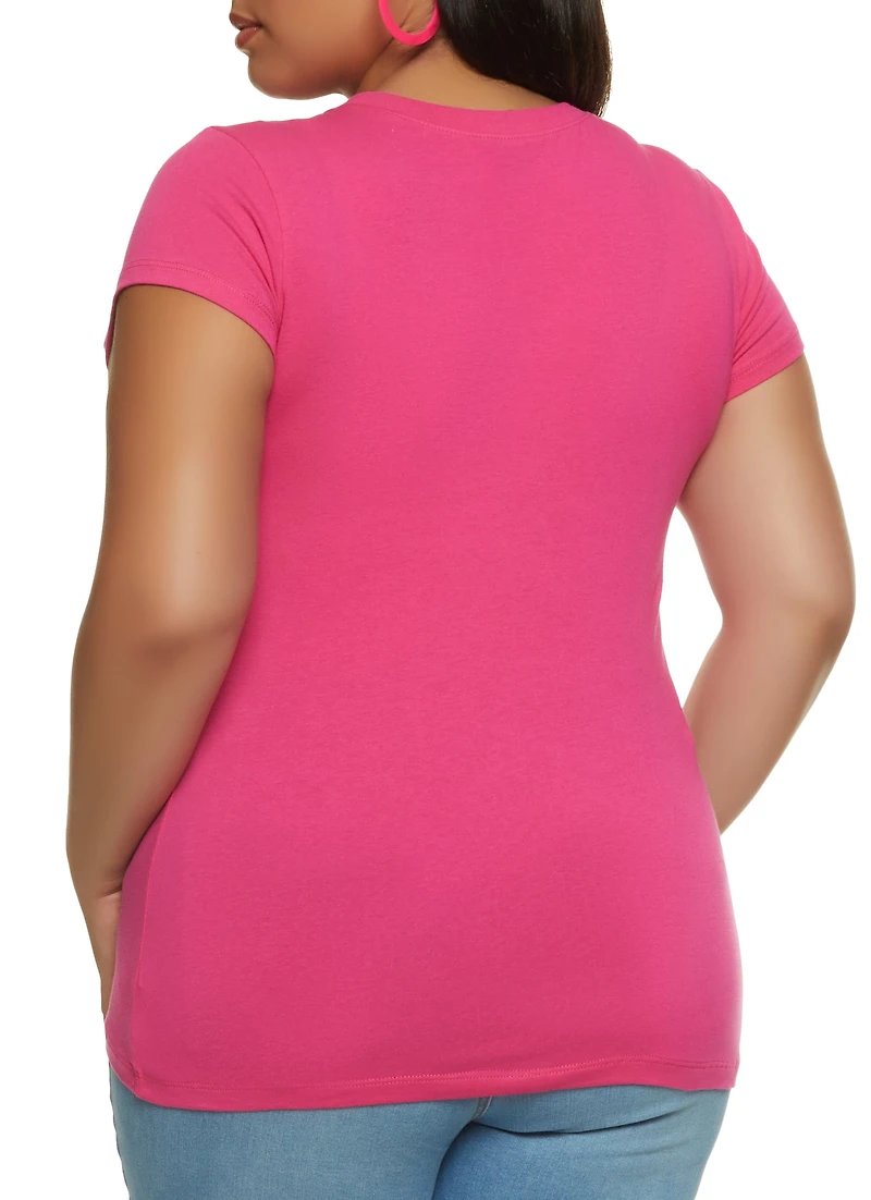 Plus Basic Short Sleeve Crew Neck Tee