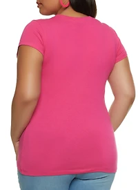 Plus Basic Short Sleeve Crew Neck Tee