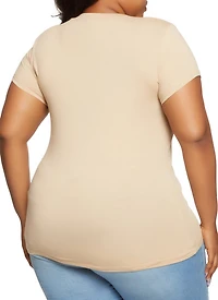 Womens Plus V Neck Tee,