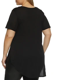 Plus Basic Split Hem Tee