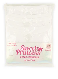 Toddler Girls Camis 3 Pack, White, Size 4T