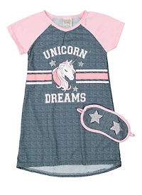 Girls Unicorn Dreams Pajama Nightgown