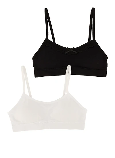 Girls 2 Pack Solid Seamless Cami Bras