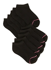 Toddler Girls Assorted Ankle Socks 10 Pack, Black
