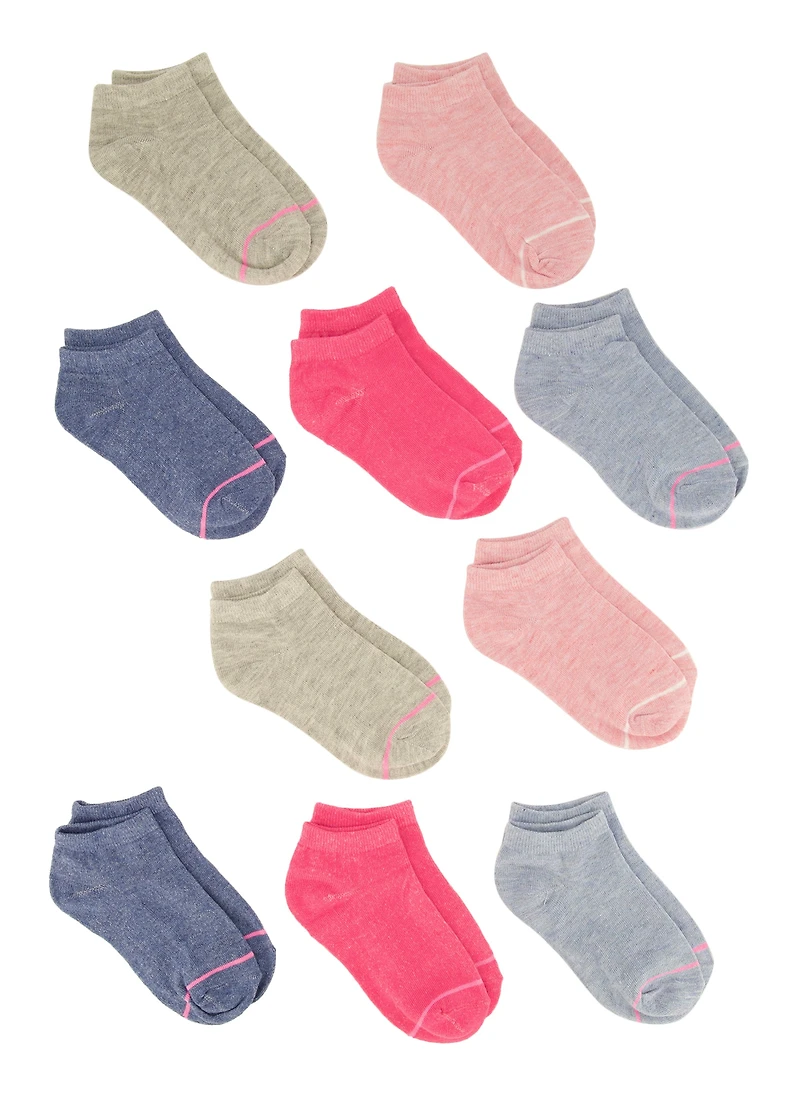 Toddler Girls Assorted Ankle Socks 10 Pack,