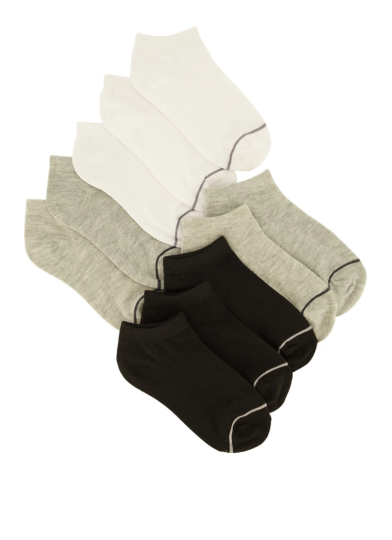 Boys Solid Low Cut Socks 10 Pack, Multi