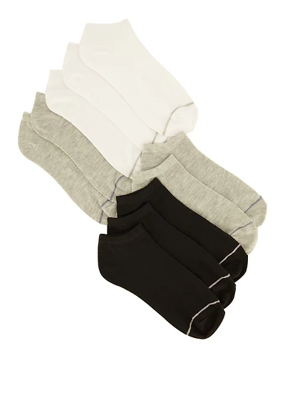 Boys Contrast Trim Low Cut Ankle Socks 10 Pack, Multi