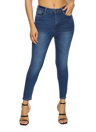 Womens WAX High Waist Jeans, Blue, Size 3