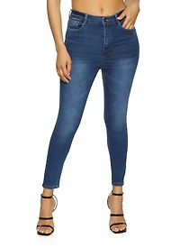 Womens WAX High Waist Jeans, Blue,