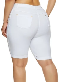 Plus Zipper Detail Bermuda Shorts