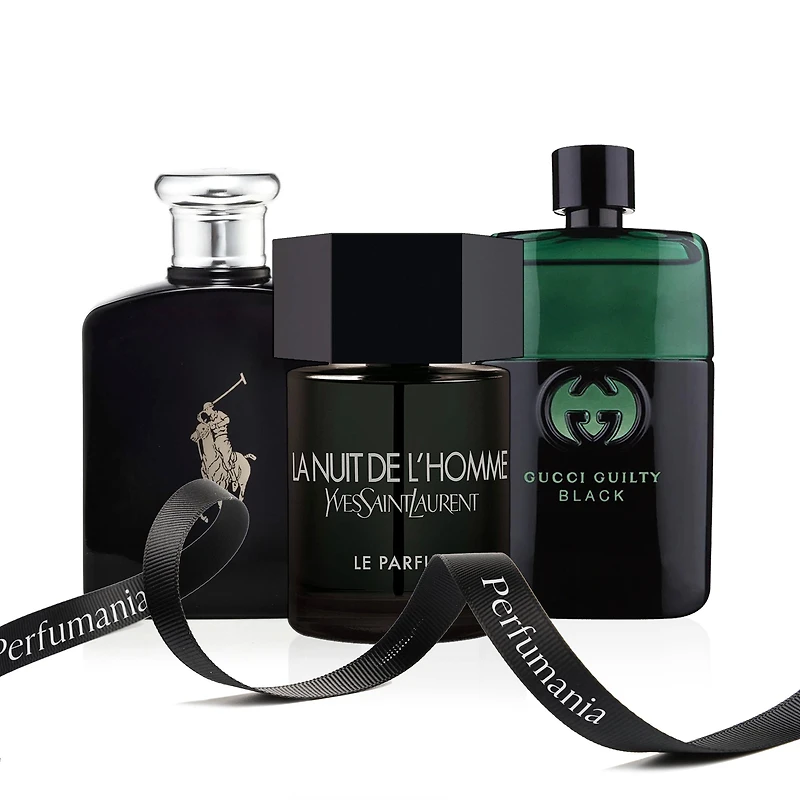 Polo Black by Ralph Lauren and L'Homme La Nuit by Ysl and Guilty Black by Gucci