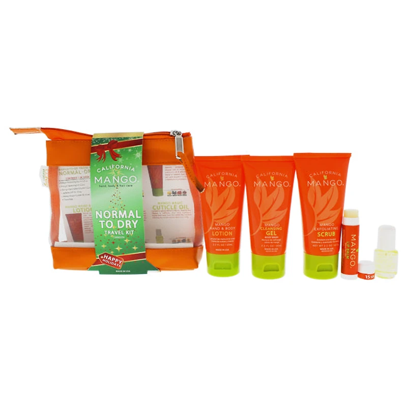 Mango to Go Travel Kit - Normal to Dry Skin by California Mango for Unisex - 6 Pc