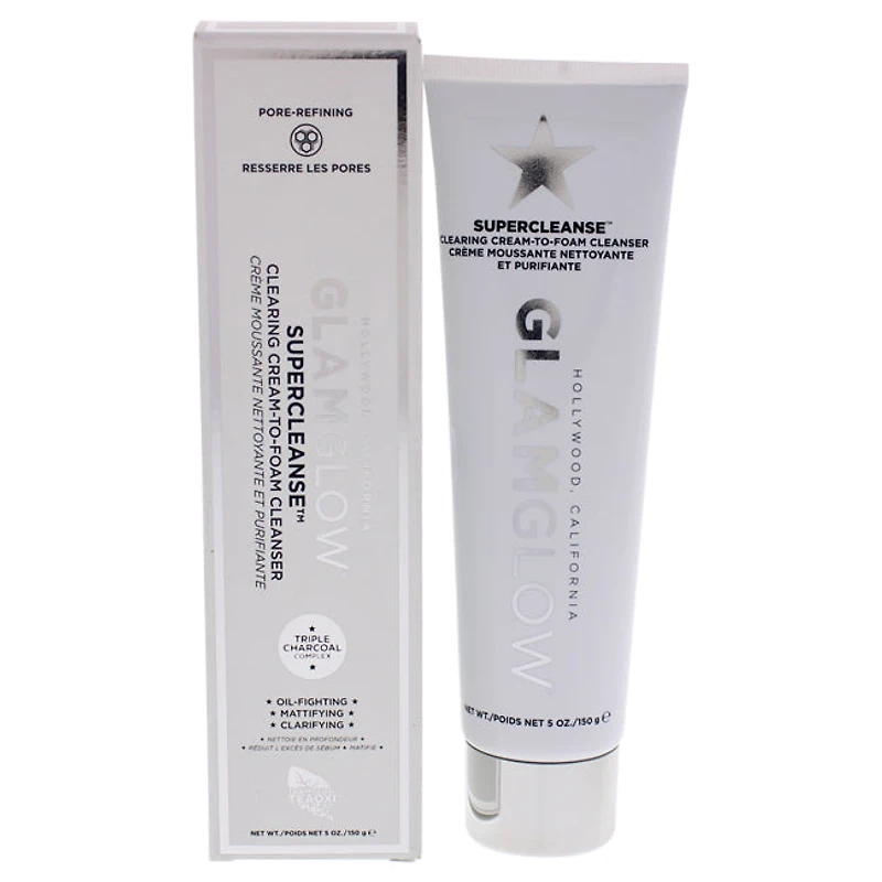 Supercleanse Clearing Cream-To-Foam Cleanser by Glamglow for Women - 5 oz Cleanser