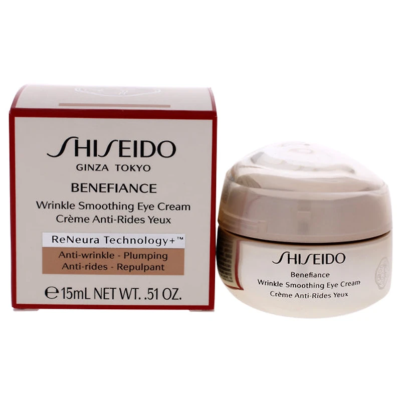 Benefiance Wrinkle Smoothing Eye Cream by Shiseido for Unisex - 0.51 oz Eye Cream