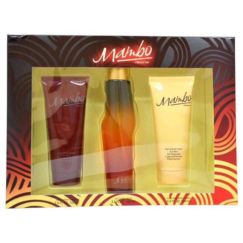 Mambo by Liz Claiborne for Men - 3 Pc Gift Set 3.4oz Cologne Spray, 3.4oz Body Moisturizer, 3.4oz Hair and Body Wash