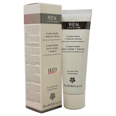 Flash Rinse 1 Minute Facial by REN for Unisex - 2.5 oz Rinse