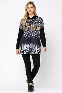 Chandail à capuchon Cute multi/léopard