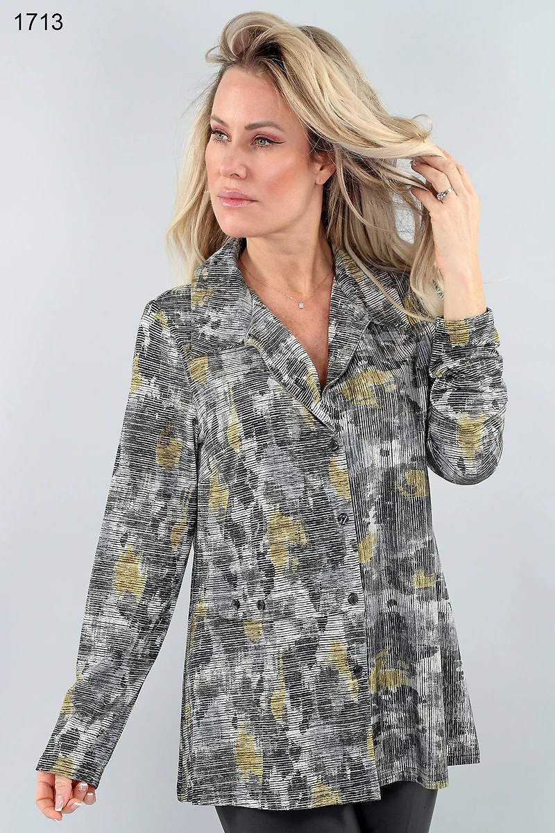 Printed blouse with side band - Michael Tyler