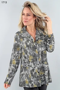Printed blouse with side band - Michael Tyler