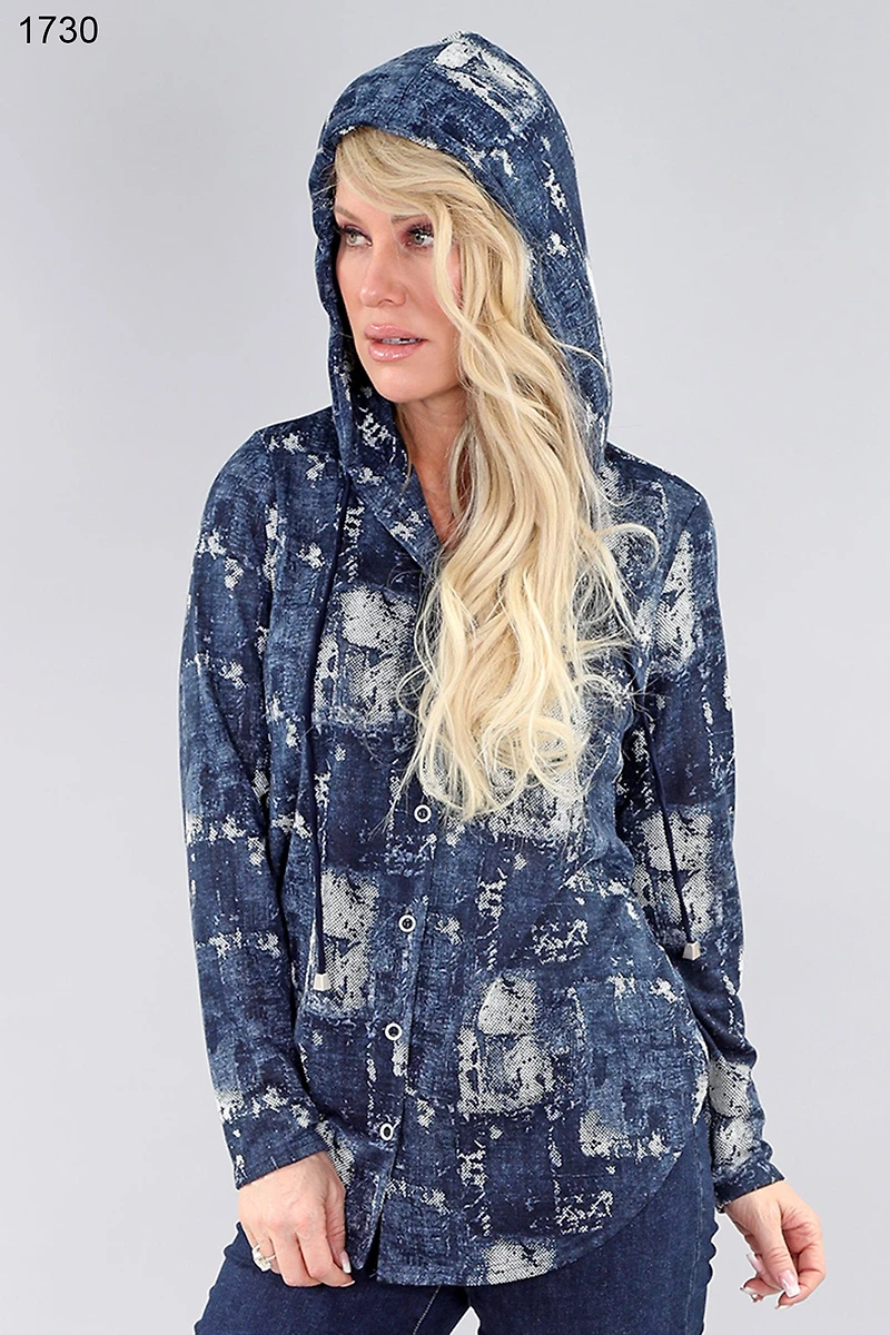 Button-down hooded Top - Michael Tyler