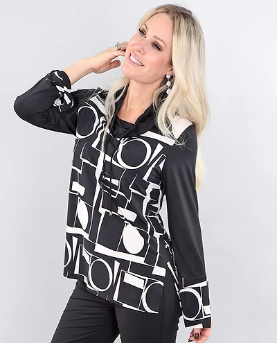 Haut deux tons noir et sable au col bénitier - Michael Tyler