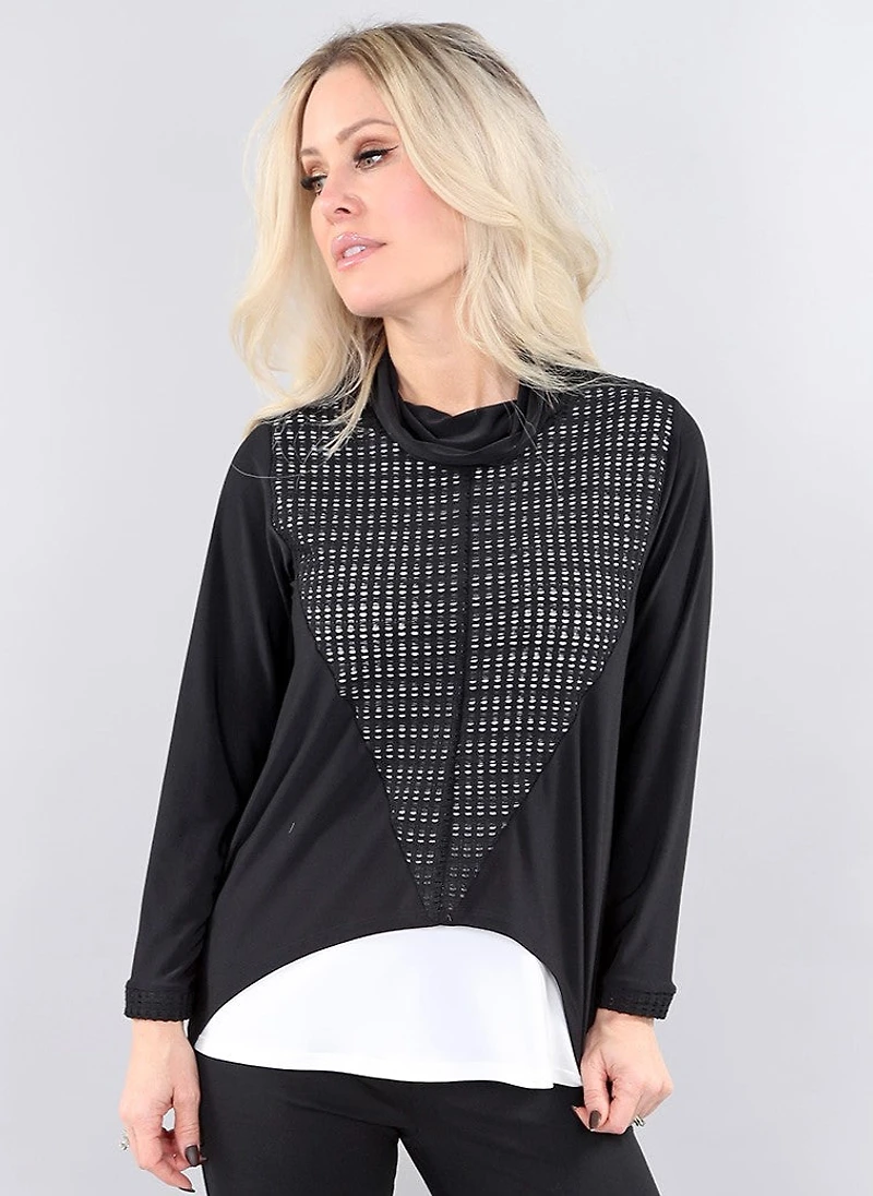 Haut deux tons asymétrique, effet de pièces - Michael Tyler