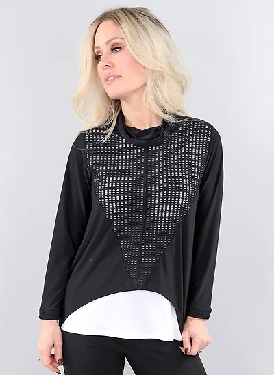 Haut deux tons asymétrique, effet de pièces - Michael Tyler