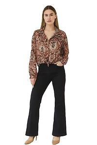 Chemisier en chiffon imprimé avec lurex