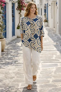 Tunique en coton imprimé d'effets visuels