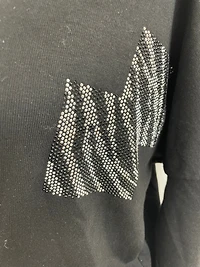 Lustrous mid-zebra Top adorned with rhinestones