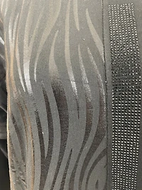Lustrous mid-zebra Top adorned with rhinestones