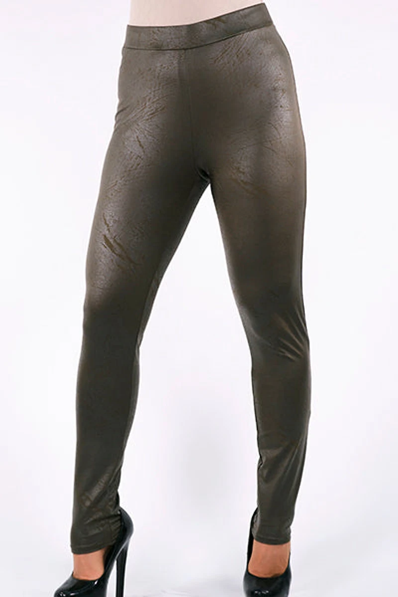 Stretch textured leather legging pants - Michael Tyler