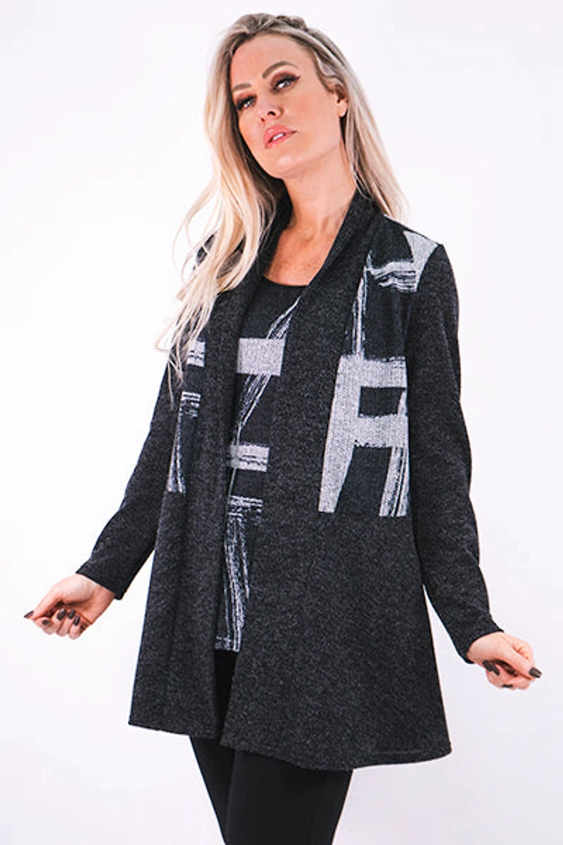 Cardigan with knitted panels - Michael Tyler